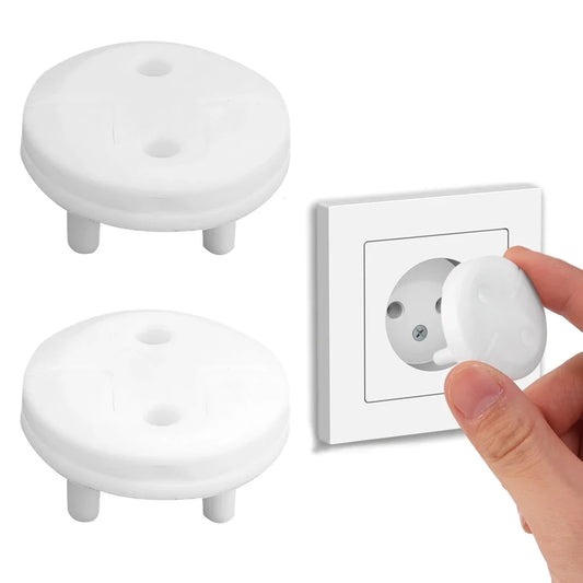Childproof Baby Safety Socket Covers 10-Pack – European Outlet Plugs for Toddler Home Electrical Protection