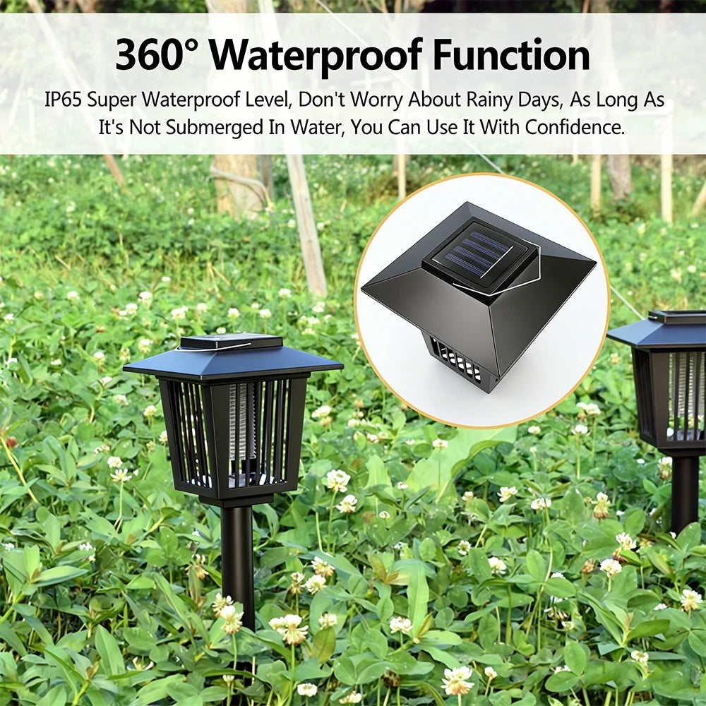 Solar-Powered UV Bug Zapper – Outdoor & Indoor Waterproof Mosquito Killer Lamp with Portable Cordless Design