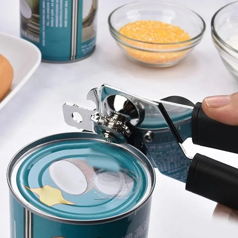 Heavy-Duty Stainless Steel Manual Can Opener – Easy-Grip Bottle Opener & Kitchen Gadget
