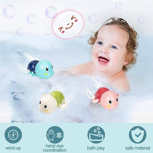 Baby Bath Toys Swimming Turtle & Whale – Wind-Up Clockwork Water Play Toys for Toddlers & Infants