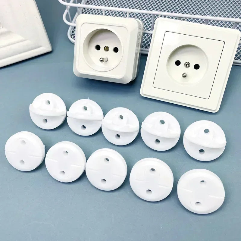 Childproof Baby Safety Socket Covers 10-Pack – European Outlet Plugs for Toddler Home Electrical Protection