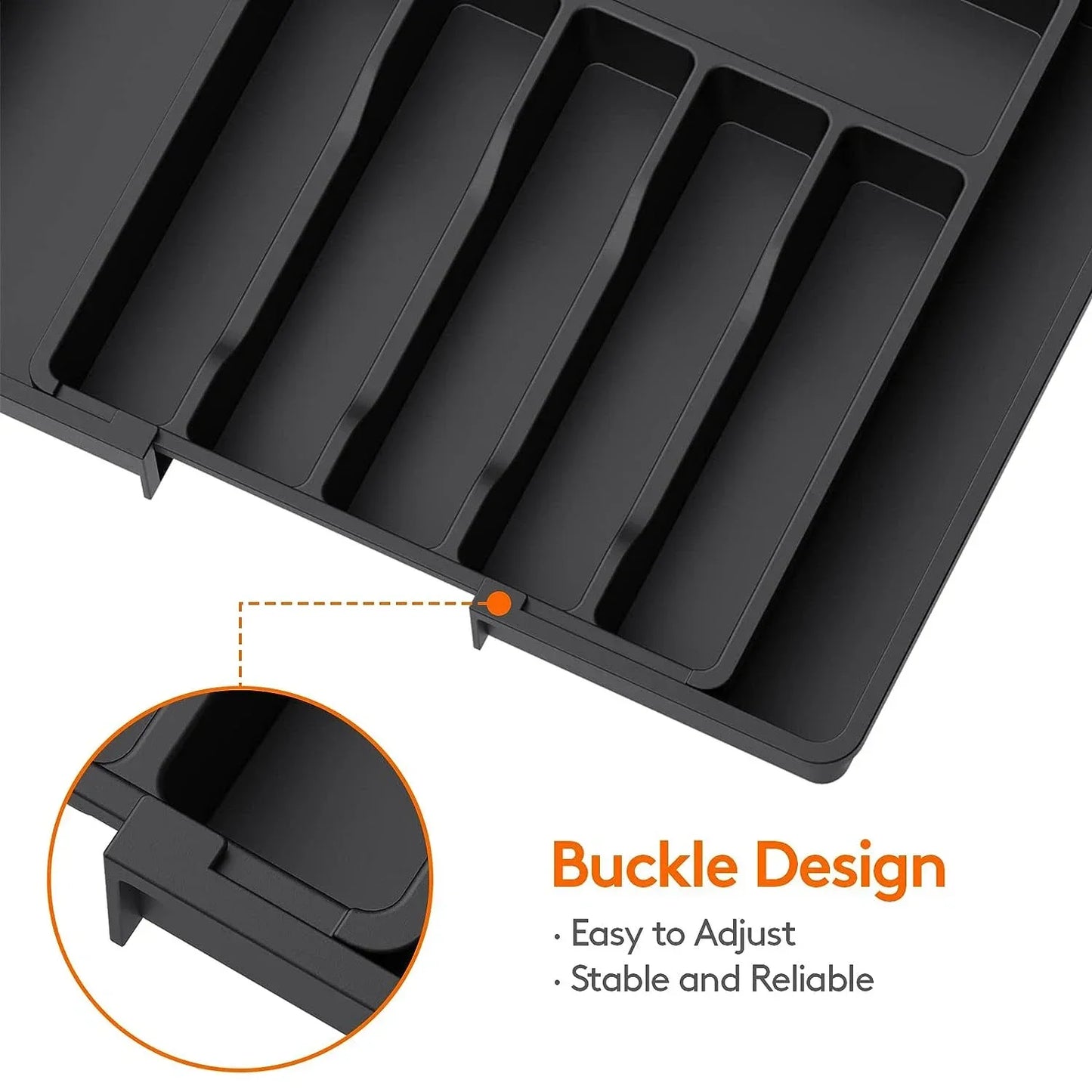 Adjustable Drawer Organizer for Kitchen Utensils & Flatware – Expandable Cutlery & Tableware Divider