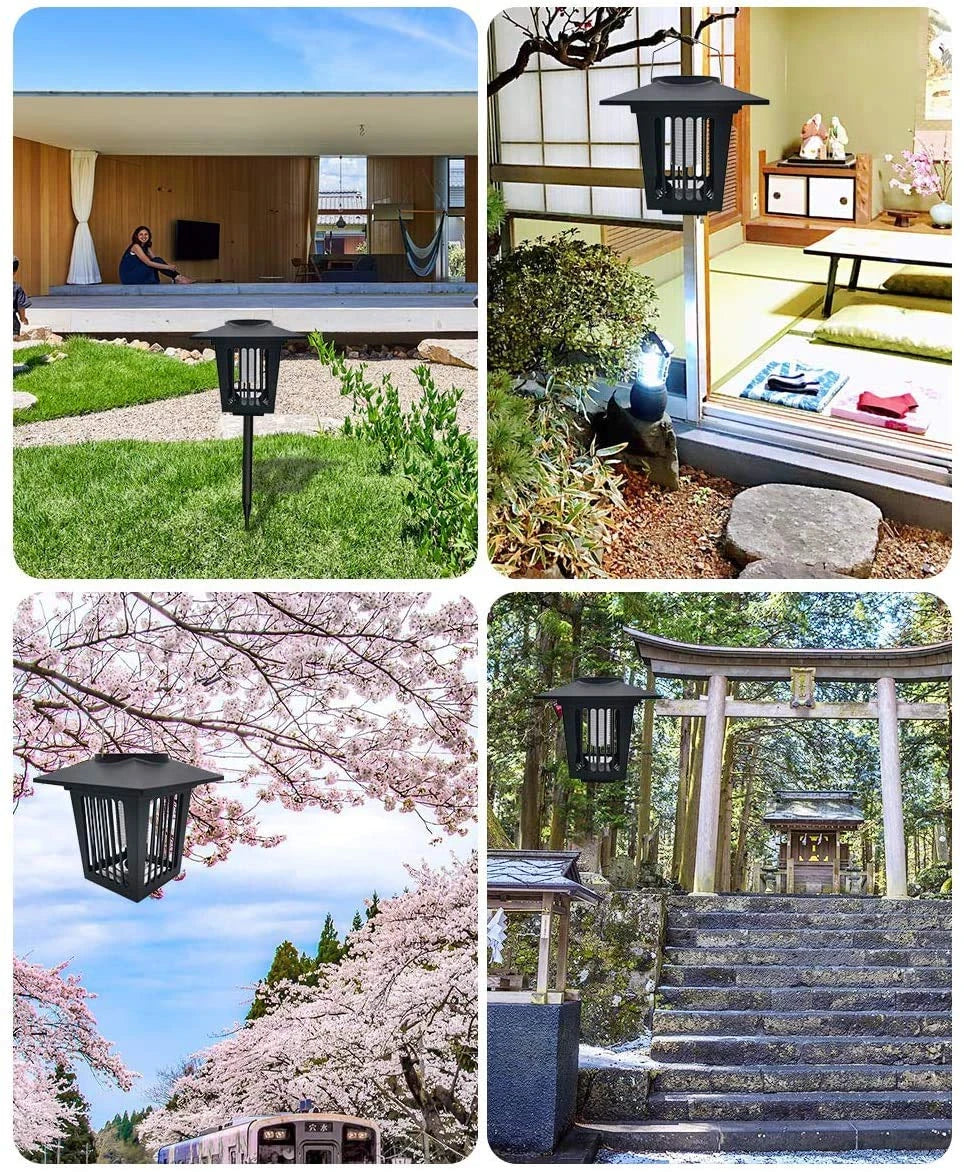 Solar-Powered UV Bug Zapper – Outdoor & Indoor Waterproof Mosquito Killer Lamp with Portable Cordless Design