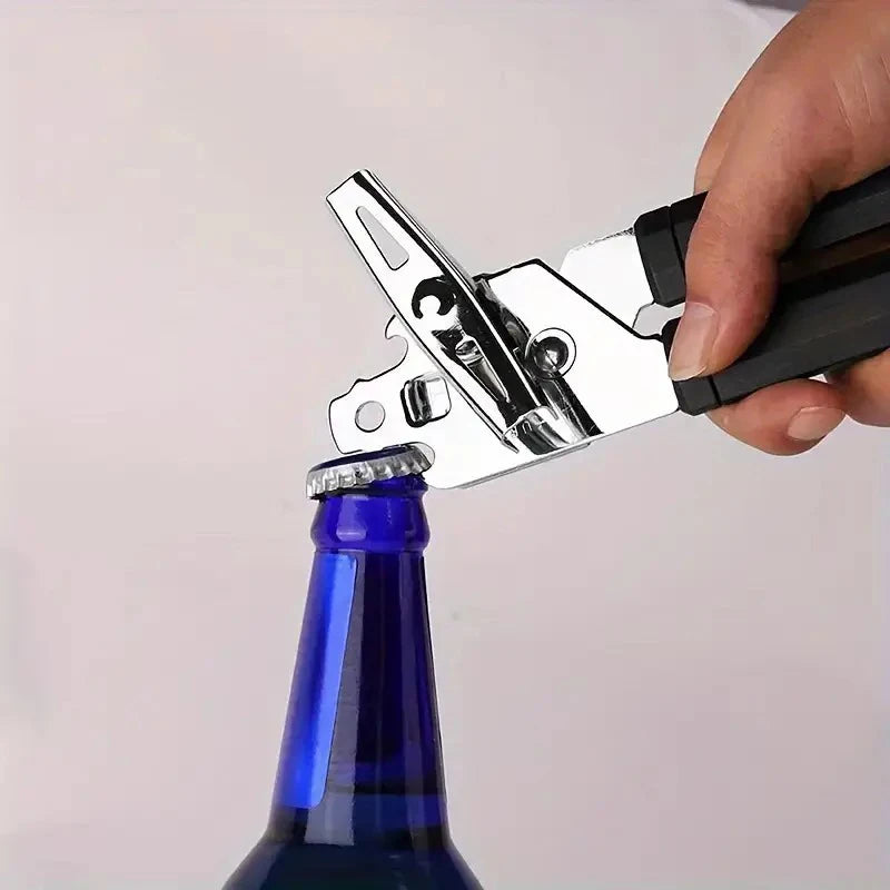 Heavy-Duty Stainless Steel Manual Can Opener – Easy-Grip Bottle Opener & Kitchen Gadget