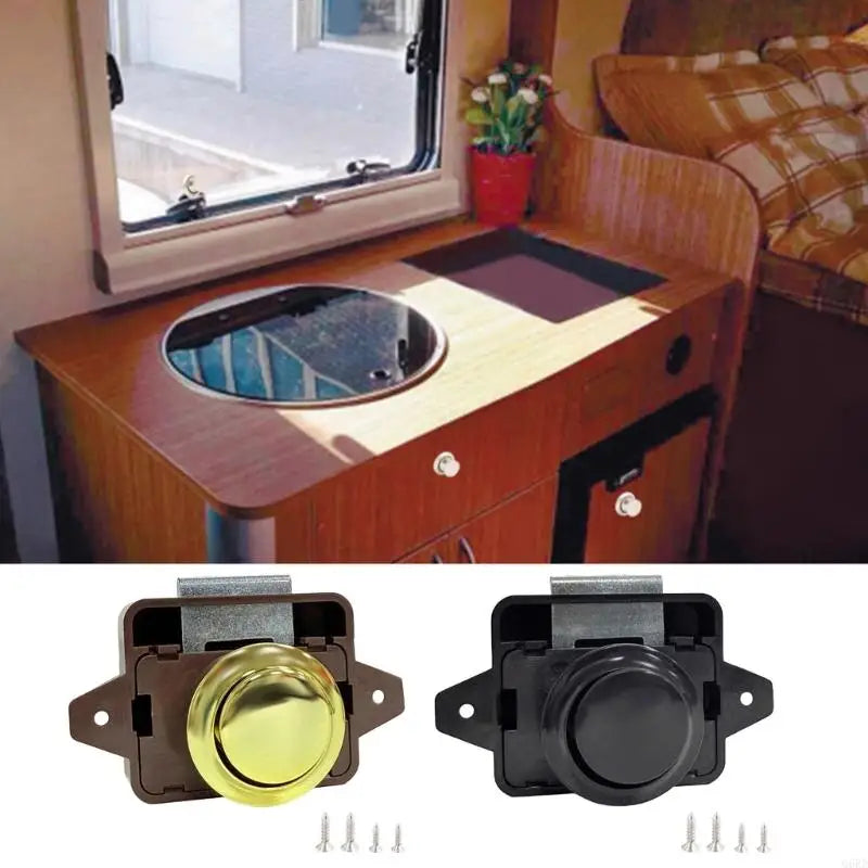 Universal Push Button Latches – Keyless Door Lock for Campers Furniture Cupboard Cabinet Hardware