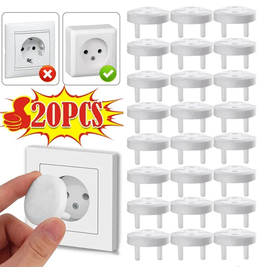 Childproof Baby Safety Socket Covers 10-Pack – European Outlet Plugs for Toddler Home Electrical Protection