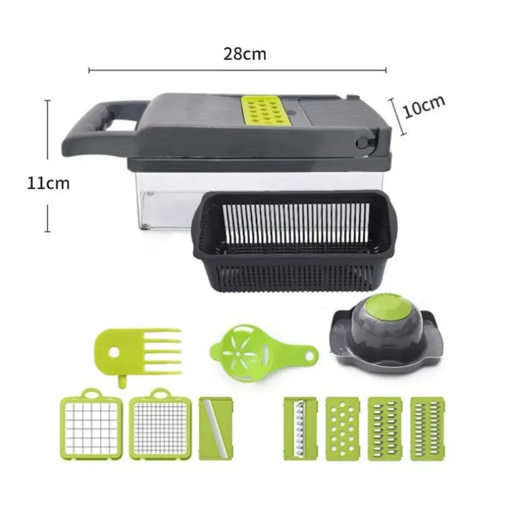 14-in-1 Multifunctional Vegetable Chopper & Food Slicer – Kitchen Dicer, Grater & Cutter Set