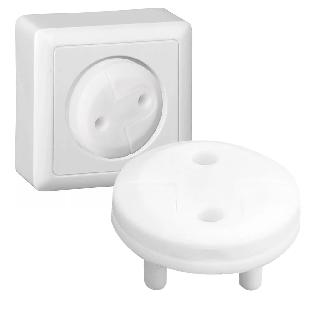 Childproof Baby Safety Socket Covers 10-Pack – European Outlet Plugs for Toddler Home Electrical Protection