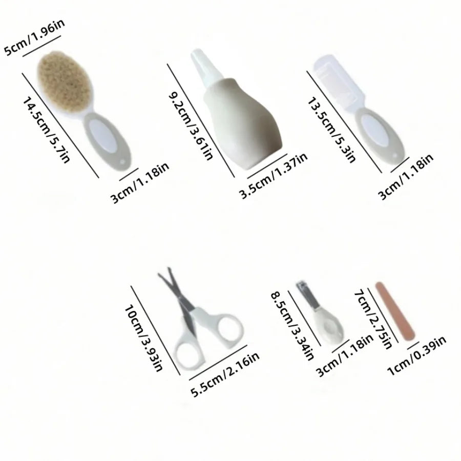 6-Piece Baby Care Kit – Newborn Grooming Set with Nasal Aspirator, Nail Clipper, Comb & Safety Scissors
