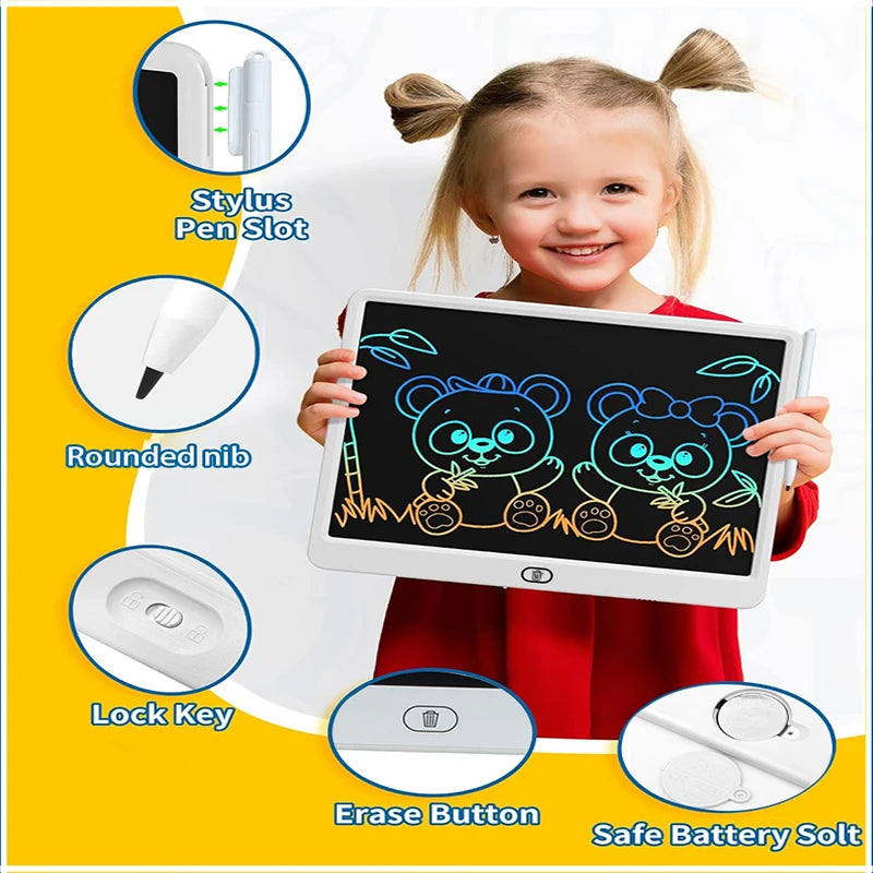 Kids LCD Drawing Tablet | Writing Board for Children Ages 3-8 | Doodle Pad Toy for Boys & Girls | Educational Gift