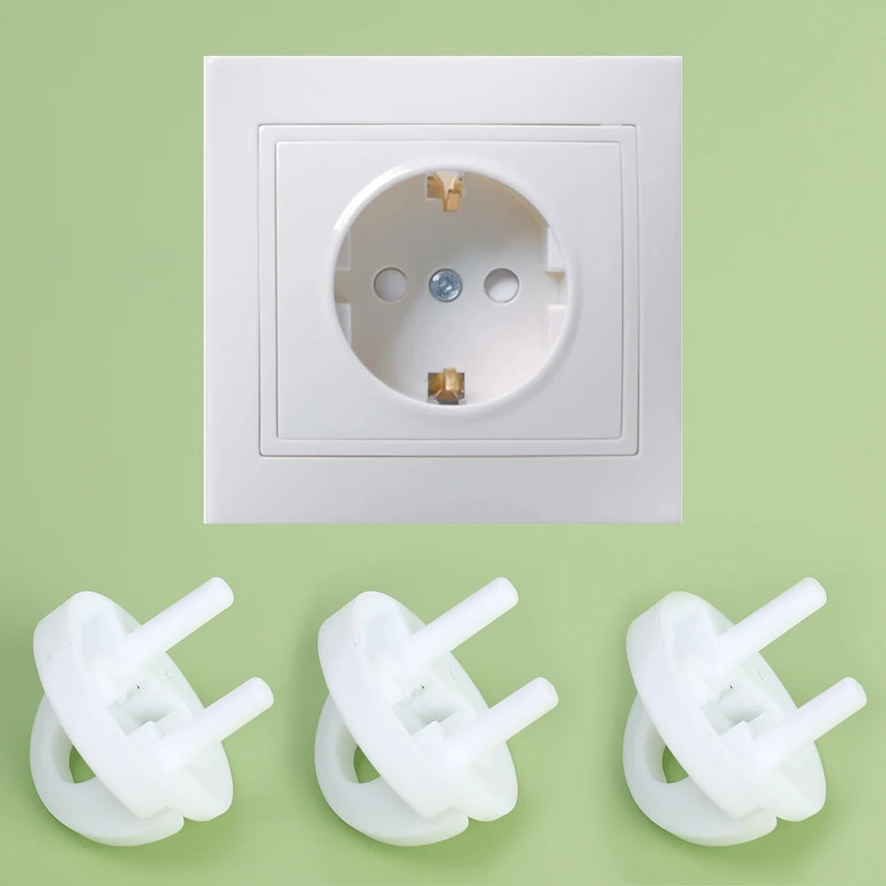 Childproof Baby Safety Socket Covers 10-Pack – European Outlet Plugs for Toddler Home Electrical Protection