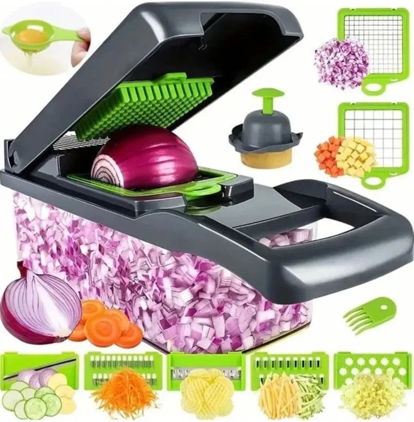 14-in-1 Multifunctional Vegetable Chopper & Food Slicer – Kitchen Dicer, Grater & Cutter Set