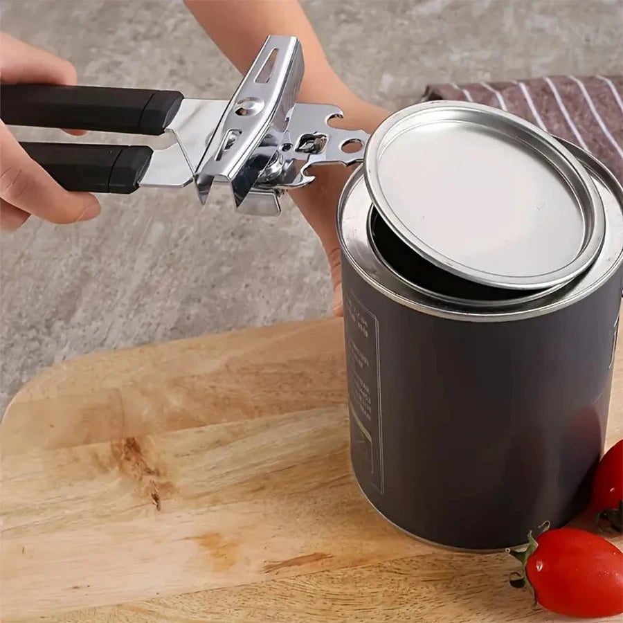 Heavy-Duty Stainless Steel Manual Can Opener – Easy-Grip Bottle Opener & Kitchen Gadget