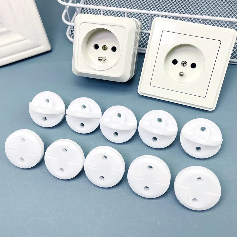 Childproof Baby Safety Socket Covers 10-Pack – European Outlet Plugs for Toddler Home Electrical Protection
