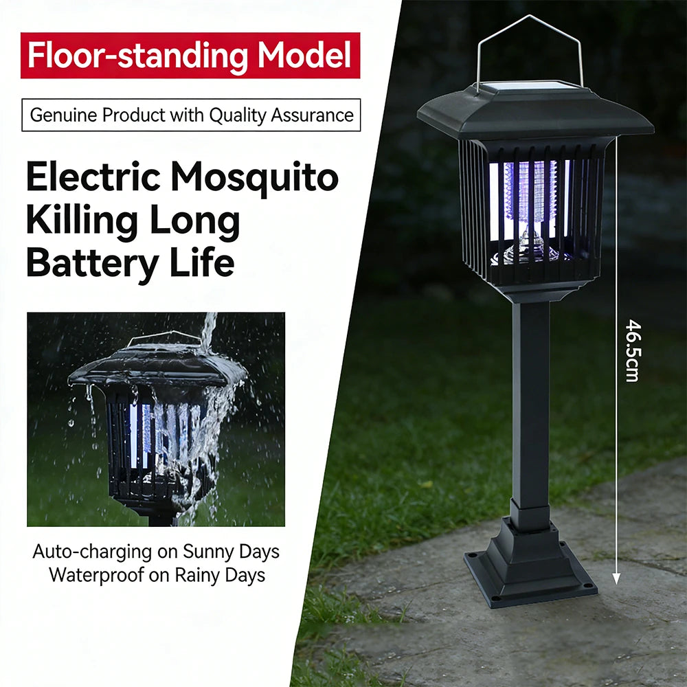 Solar-Powered UV Bug Zapper – Outdoor & Indoor Waterproof Mosquito Killer Lamp with Portable Cordless Design